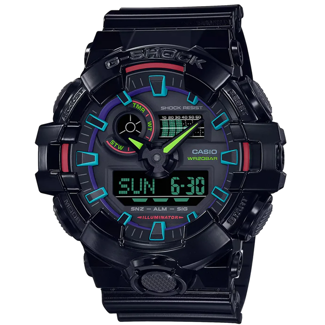 CASIO MENS STOPWATCH G-SHOCK GA700RGB-1A