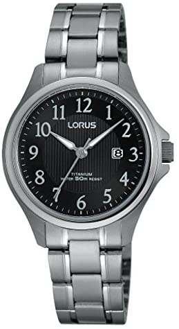 LORUS WOMEN'S TITANIUM BLACK DIAL DRESS WATCH