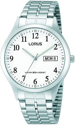 LORUS MEN'S BLACK DIAL EXPANSION BRACELET