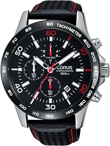 LORUS MEN'S BLACK SPORT CHRONOGRAPH