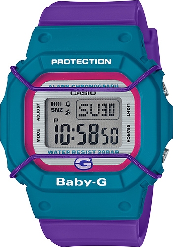 CASIO WOMEN'S BABY G RESIN PURPLE AND BLUE BGD525F-6