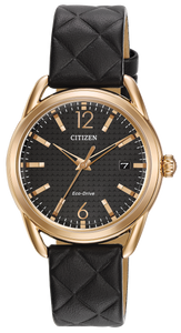 CITIZEN WOMEN'S QUILTED LEATHER ECO-DRIVE FE6083-13E