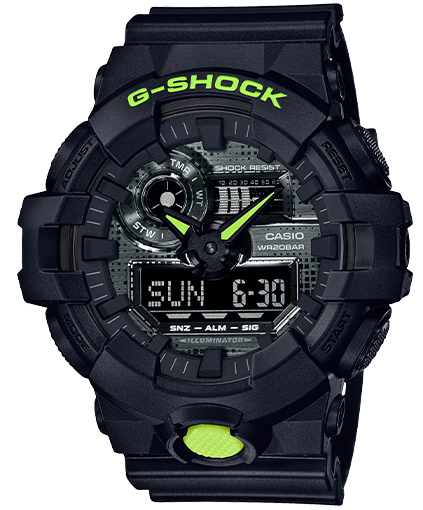 CASIO MEN'S G-SHOCK BLACK RESIN GA700DC-1A