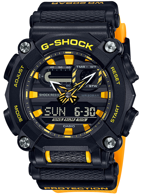 CASIO MEN'S G-SHOCK YELLOW RESIN GA900A-1A9