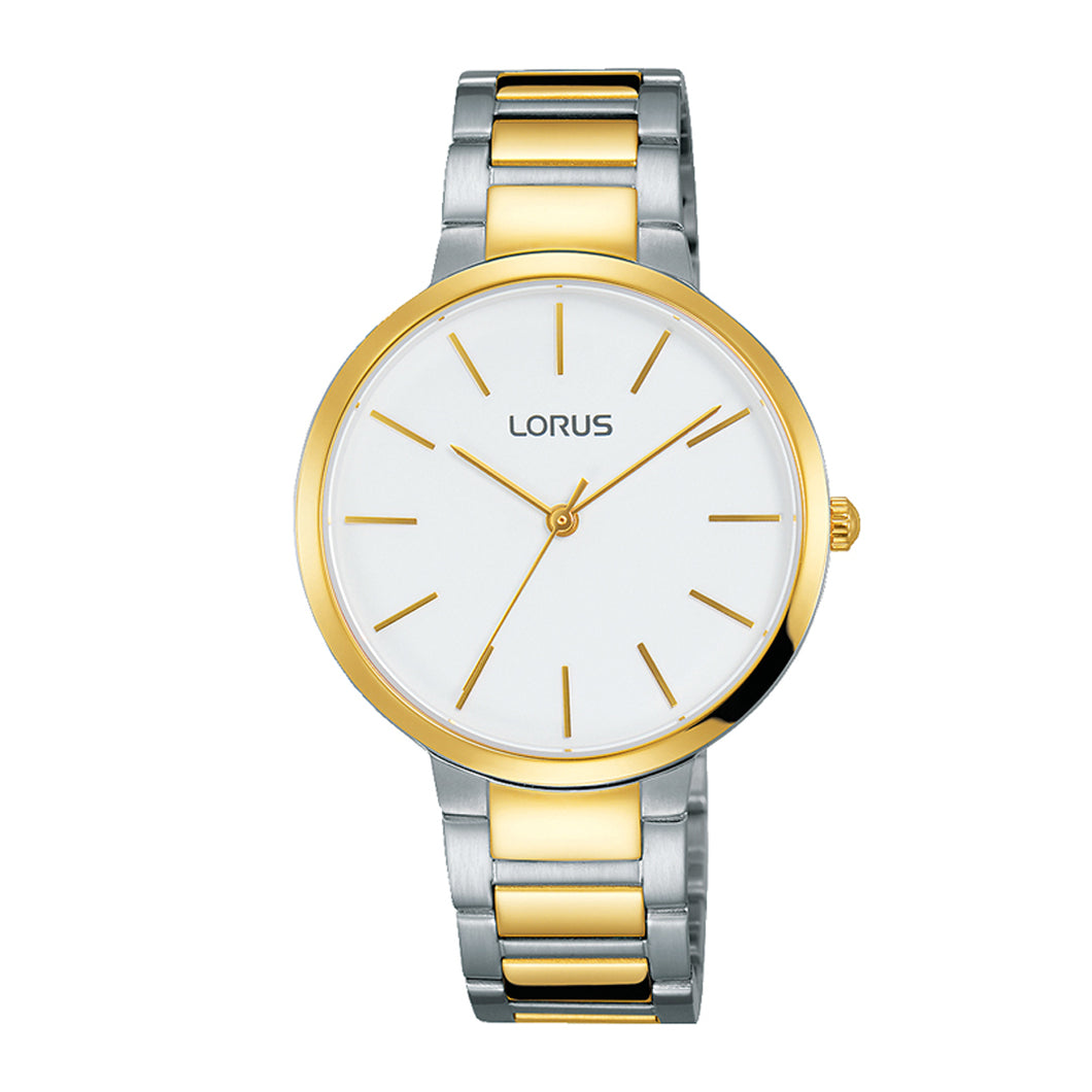 LORUS WOMEN'S TWO-TONE BRACELET STAINLESS STEEL WR 50M RH812C