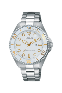 LORUS WOMEN'S WHITE DIAL LUMINOUS STAINLESS STEEL QUARTZ RJ235B