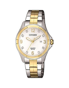 CITIZEN WOMEN'S 2-TONE QUARTZ WATCH WATER RESISTANT EU6084-57A