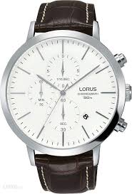 LORUS MEN'S CHRONO WR 50M LEATHER STRAP STAINLESS RM375D