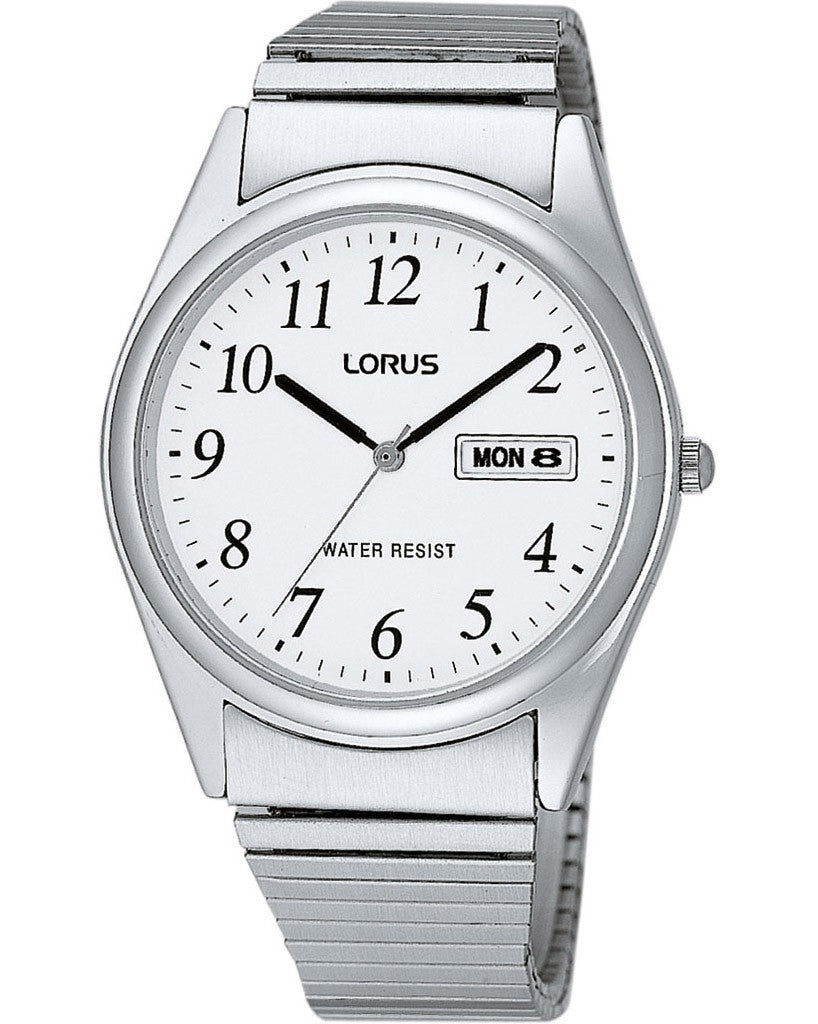 LORUS MEN'S SILVER TONE STAINLESS STEEL 