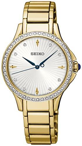 SEIKO WOMENS QUARTZ WATCH WITH CRYSTALS SRZ488