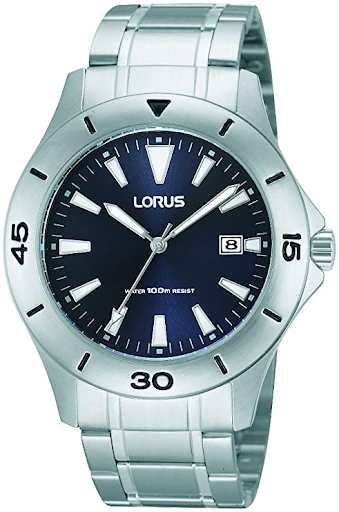 LORUS MEN'S WATER RESISTANT STAINLESS ANALOG LUMIBRITE RH917D